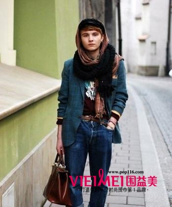 男士围巾混搭的效果如此新潮时尚,最新服装图片-围益美商城